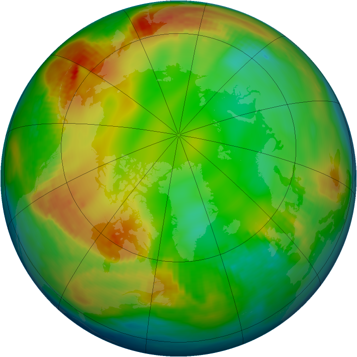 Arctic ozone map for 05 January 1980